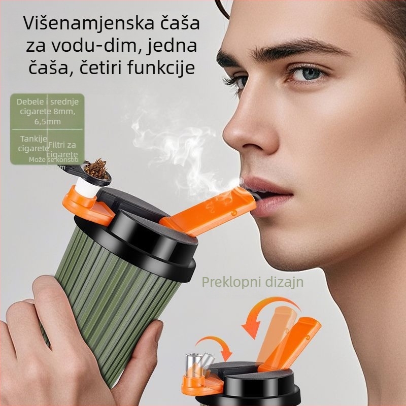 Prijenosna 4-u-1 filtrirajuća šalica za kavu, vodenu nargilu, lulu i držač cigareta