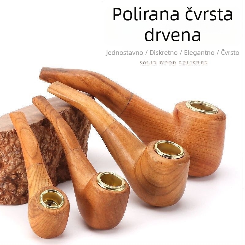 Drvena lula od čvrstog drveta | Moderan minimalistički dizajn | Ponavljajuća upotreba | Pogodno kao poslovni dar | Kutija s 300 komada