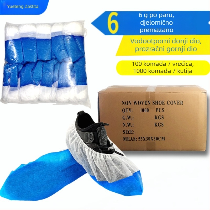 Jednokratne navlake za cipile, od PP+PE guste neiscrte tkanine, vodootporne, otporne na ulje, protuklizne, 40gsm
