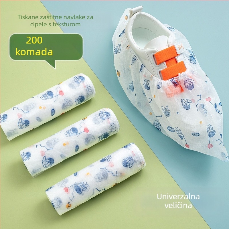 Zaštitne navlake za cipele od netkanog materijala, debele, karikatura uzorak, s otisnutim logom, prilagodljive