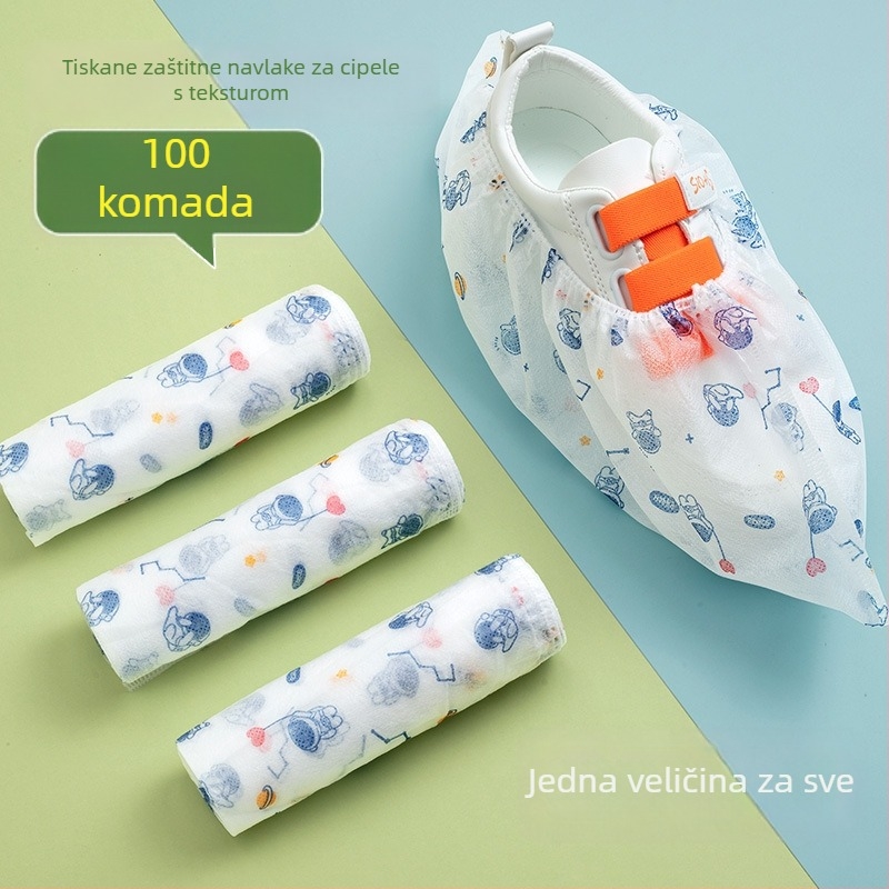 Zaštitne navlake za cipele od netkanog materijala, debele, karikatura uzorak, s otisnutim logom, prilagodljive