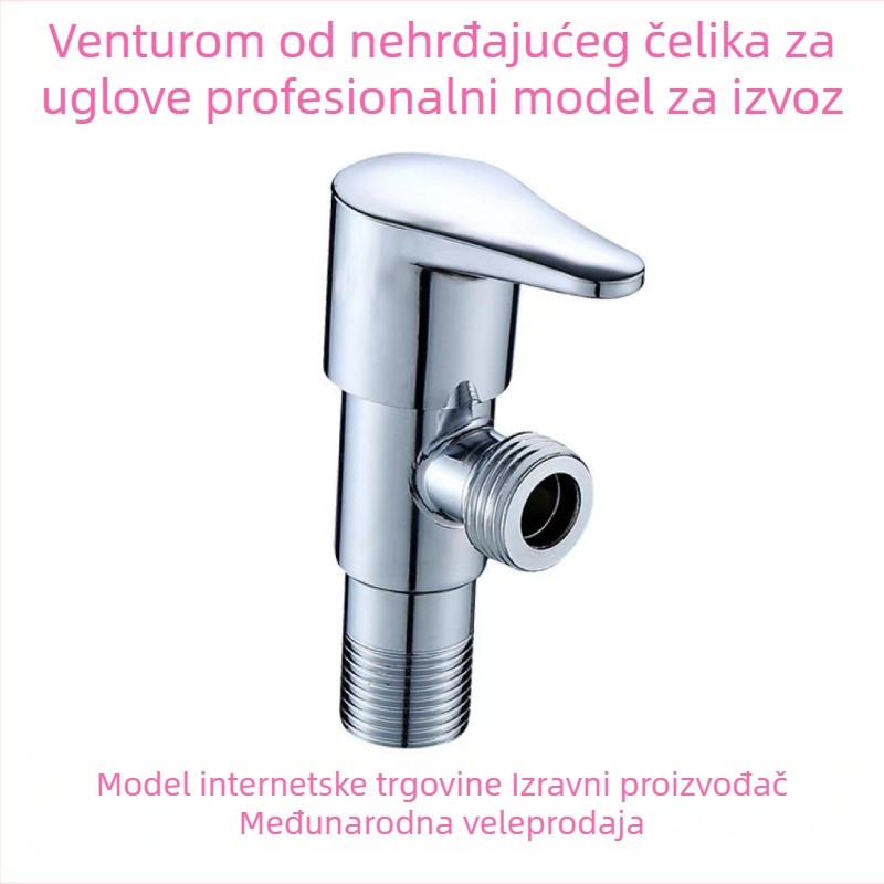 Nerđajući kutni ventil s elektroplatom, model 62-70; radni tlak 1.0 MPa; ugradnja u zid; pogodan za kuhinju, kupaonu, balkon i zahod