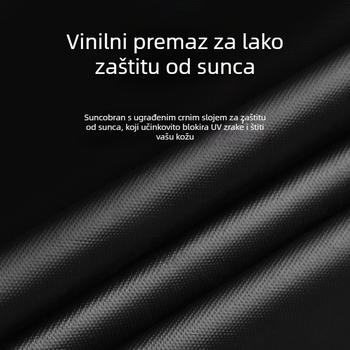 Trostruki sklopivi kišobran s dizajnom mačjeg crteža, otisak logotipa, UPF>40, 8 čeličnih rebara, 190T tkanina