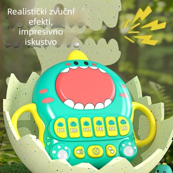 Dinosaurski glazbeni bubanj za bebe — interaktivna igračka za udaranje rukama, rano učenje (plastika • Baoshunjia • Kategorija proizvoda: Elektronička tipkovnica • Uzrast 0-3 godine)