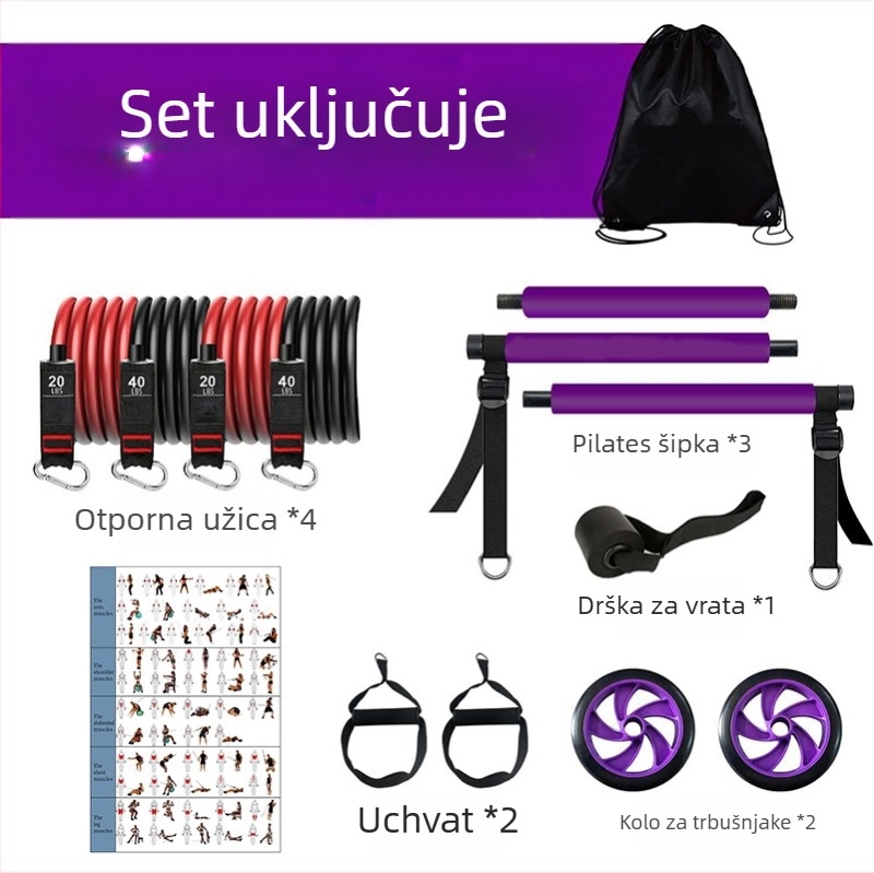 Pilates štap za napetost: lateks, napetost užet, za muškarce i žene