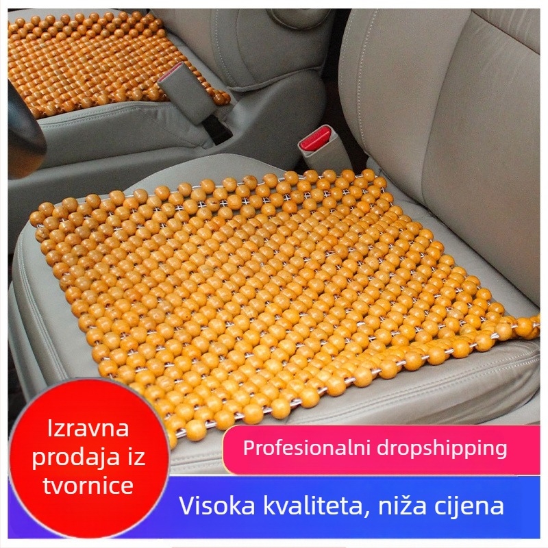 Auto jastuk od drvenih perlica, kvadratni