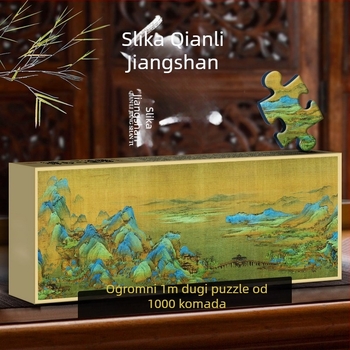 1000-dijelni plošni puzzle s pejzažem rijeka i planina; papir; DIY; šarena kutija; za uzrast 15–35.
