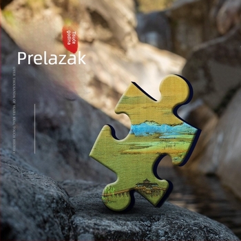 1000-dijelni plošni puzzle s pejzažem rijeka i planina; papir; DIY; šarena kutija; za uzrast 15–35.