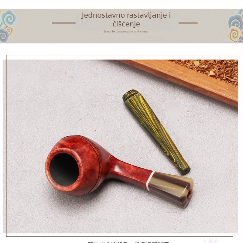 Pipa Forten Heatherwood s uklonjivim toplinskim filtrom, muška pipa za pušenje