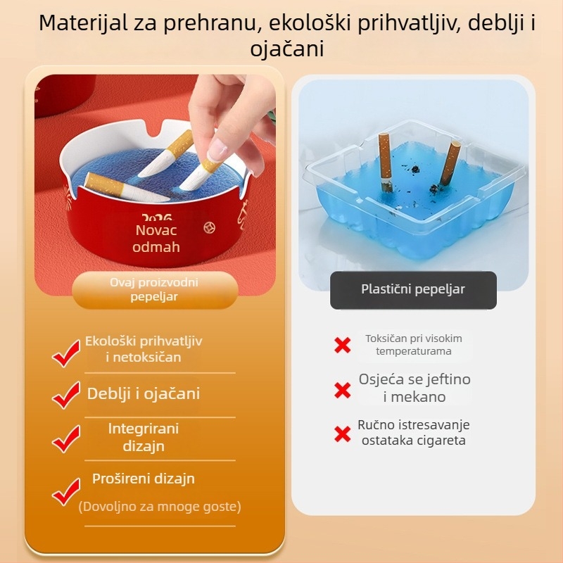Jednokratna pepeljara od smole s deodorizacijom i apsorpcijom dima za barove i Internet kafiće
