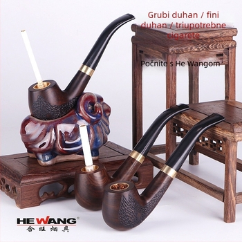 Lula za pušenje od mahagonija – ručno izrađena, zakrivljeni oblik, moderni minimalistički stil, brend hewang (Materijal: mahagon; Ručna izrada; Oblik: zakrivljen; Stil: moderni minimalistički; Brend: hewang)