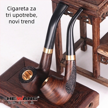 Lula za pušenje od mahagonija – ručno izrađena, zakrivljeni oblik, moderni minimalistički stil, brend hewang (Materijal: mahagon; Ručna izrada; Oblik: zakrivljen; Stil: moderni minimalistički; Brend: hewang)