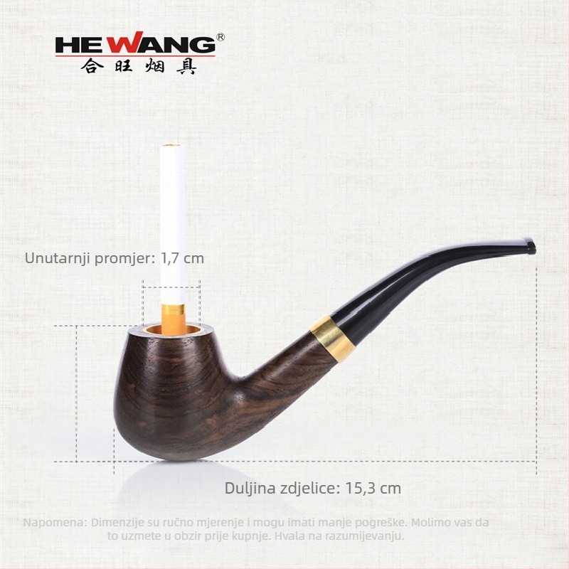 Lula za pušenje od mahagonija – ručno izrađena, zakrivljeni oblik, moderni minimalistički stil, brend hewang (Materijal: mahagon; Ručna izrada; Oblik: zakrivljen; Stil: moderni minimalistički; Brend: hewang)