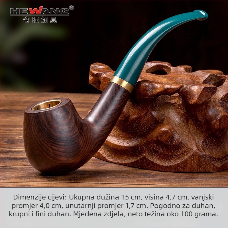 Lula za pušenje od mahagonija – ručno izrađena, zakrivljeni oblik, moderni minimalistički stil, brend hewang (Materijal: mahagon; Ručna izrada; Oblik: zakrivljen; Stil: moderni minimalistički; Brend: hewang)