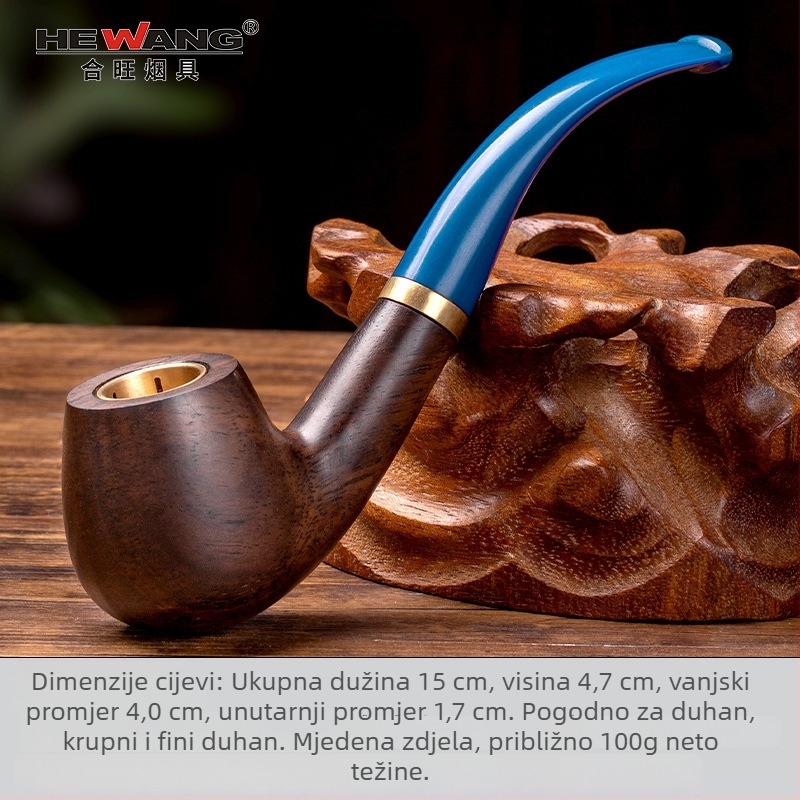 Lula za pušenje od mahagonija – ručno izrađena, zakrivljeni oblik, moderni minimalistički stil, brend hewang (Materijal: mahagon; Ručna izrada; Oblik: zakrivljen; Stil: moderni minimalistički; Brend: hewang)