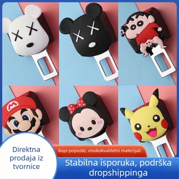 Produžni sigurnosni pojas automobila s interfejsnom umetkom od nehrđajućeg čelika i ABS-a, model KK004, bez logotipa