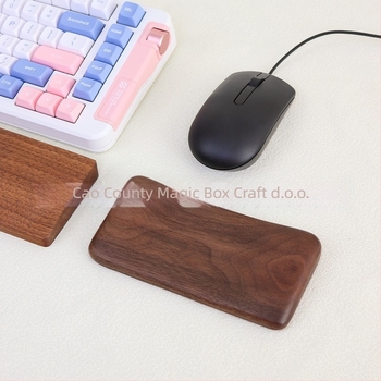 Drvena podložica za zglob za mehaničku tipkovnicu i miš – jednostrana jastučnica za dlan, drveni jastuk za dlan, moguć tisk logotipa
