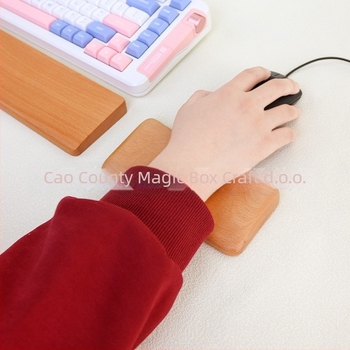 Drvena podložica za zglob za mehaničku tipkovnicu i miš – jednostrana jastučnica za dlan, drveni jastuk za dlan, moguć tisk logotipa