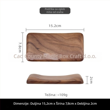 Drvena podložica za zglob za mehaničku tipkovnicu i miš – jednostrana jastučnica za dlan, drveni jastuk za dlan, moguć tisk logotipa