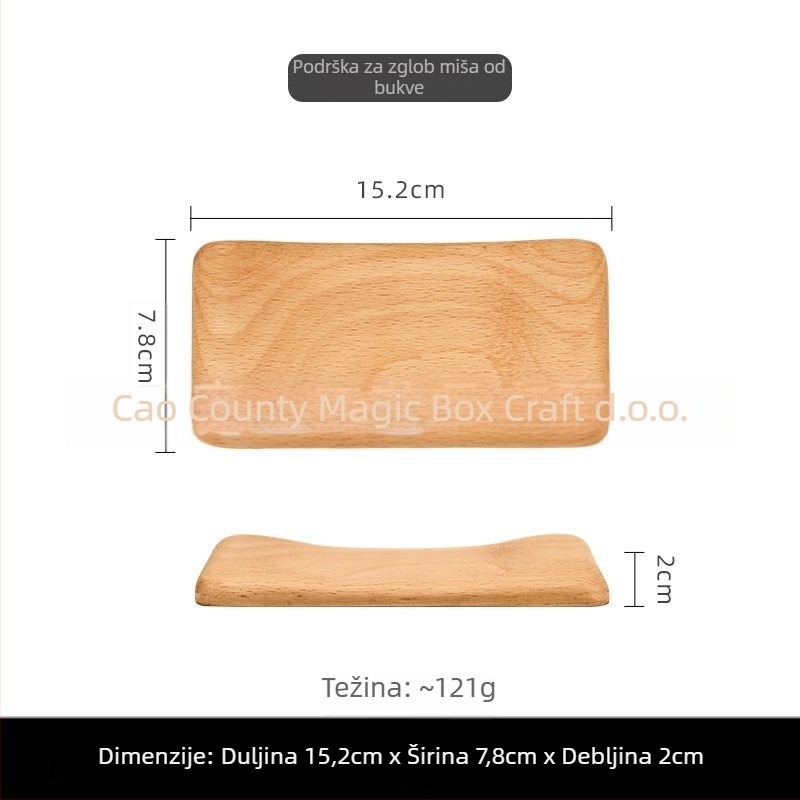 Drvena podložica za zglob za mehaničku tipkovnicu i miš – jednostrana jastučnica za dlan, drveni jastuk za dlan, moguć tisk logotipa