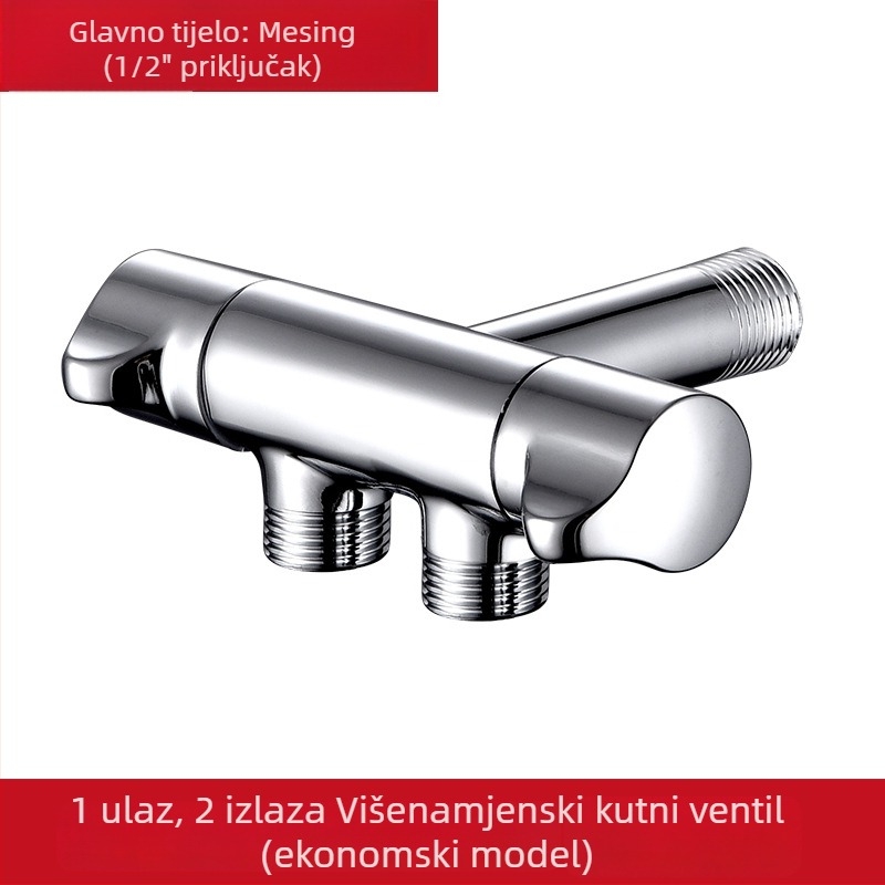 Mjedeni kutni ventil WSY-200583 za WC, umivaonike i kuhinjske slavine — ugradnja u zid i navoja, radni tlak 1.0 MPa