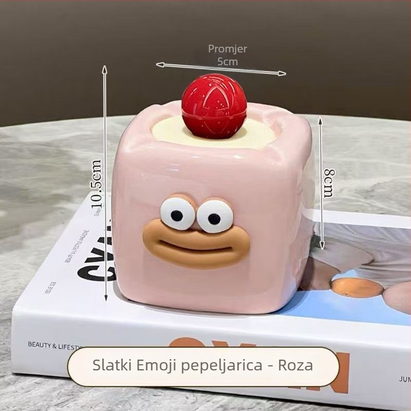 Keramički pepelnjak s poklopcem, nordijski sladak dizajn, s otisnutim logotipom