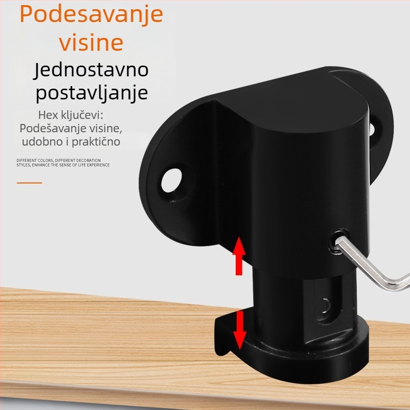Zaustavljač vrata s podnim usisavanjem, od cinkove legure, elektroplatinirana završna obrada, podna montaža, prilagodljiva visina, ručno upravljanje