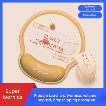 Podloga za tipkovnicu i miš s podrškom za zglob - Karikatura stolna podloga, površina od mliječne svile, memorijska pjena, jednostrana, tkanina