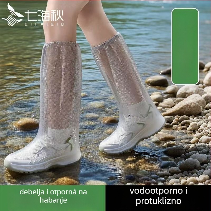 Jednokratne zaštitne navlake za kišne cipele, prozirne plastične navlake za stopala, vodootporne, protuklizne, otporne na habanje, materijal: HDPE/tvrdi gumeni, debljina 12