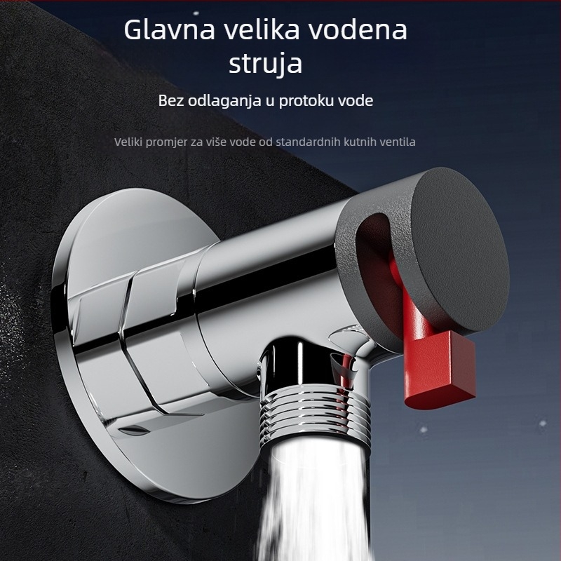 Univerzalni okretni kutni ventil od mesinga — model -003, radni tlak 0.8 MPa, unutarnji promjer 15 mm, ugradnja u zid