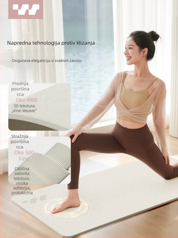 Sway joga prostirka za kućnu upotrebu – profesionalna protivklizna, apsorpcija udara, tiha, deblja i šira, dimenzije 183×61 cm, materijal TPE
