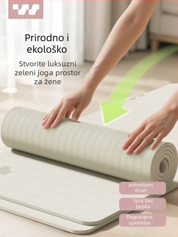 Sway joga prostirka za kućnu upotrebu – profesionalna protivklizna, apsorpcija udara, tiha, deblja i šira, dimenzije 183×61 cm, materijal TPE