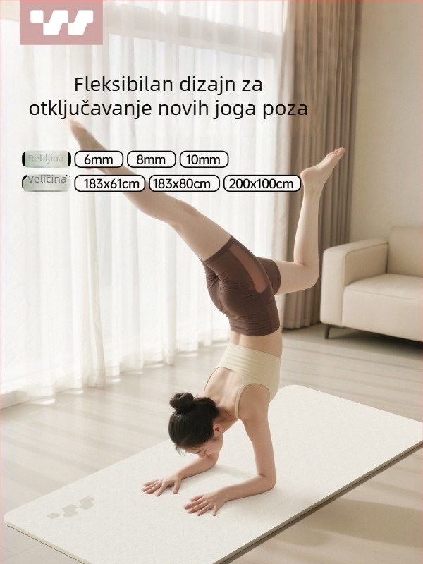 Sway joga prostirka za kućnu upotrebu – profesionalna protivklizna, apsorpcija udara, tiha, deblja i šira, dimenzije 183×61 cm, materijal TPE