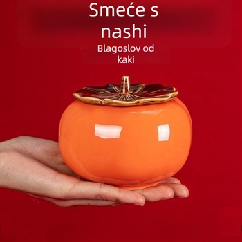Keramički pepelnjak u obliku persimana za dnevni boravak, s otisnutim logom, minimalistički/klasični stil, nije za jednokratnu upotrebu