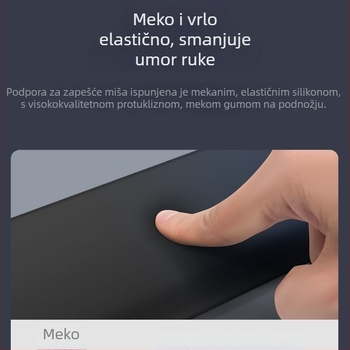 Podložak za miša od memorijske pjene s podrškom za zglob, mogućnost printa logotipa i prilagodbe