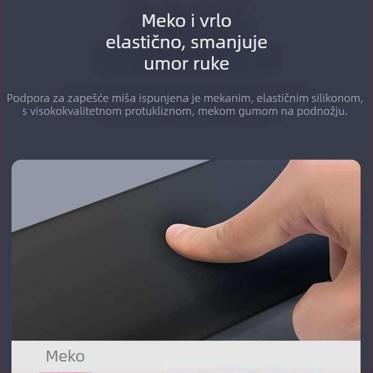 Podložak za miša od memorijske pjene s podrškom za zglob, mogućnost printa logotipa i prilagodbe