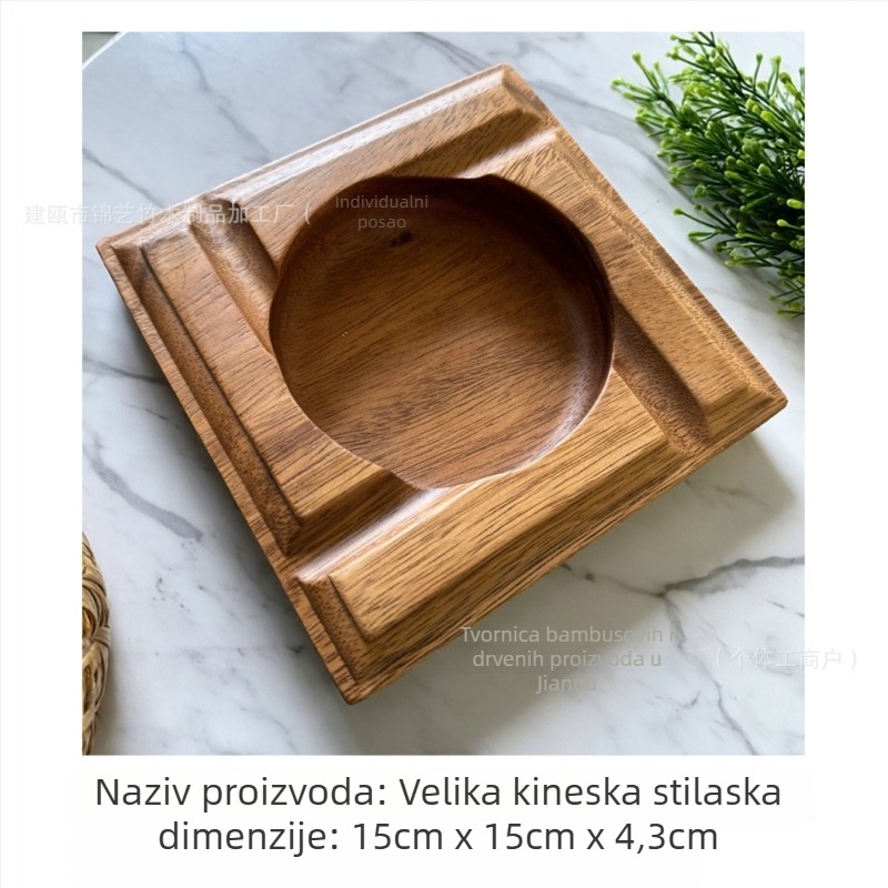 Pepeljara za cigare, orašasto drvo, minimalistički dizajn, mogućnost otiska logotipa, prilagodba