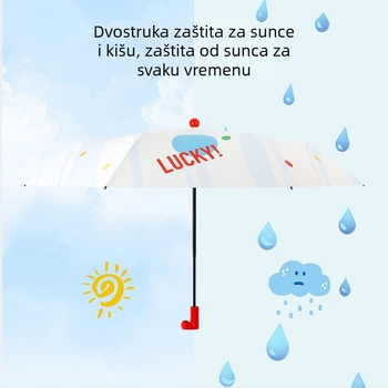 Sklopivi kišobran s karikaturnim dizajnom, 8 rebara, 210T vinil tkanina, UV zaštita UPF50+