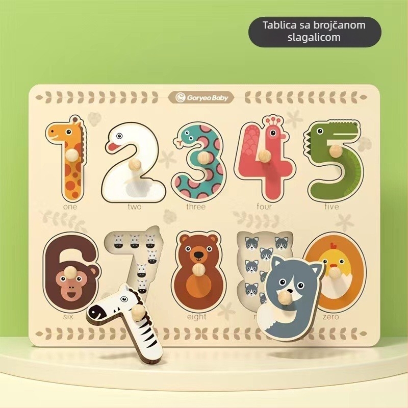 Drveni panel za držanje, edukativni 3D puzzle za ranu edukaciju, geometrijsko slaganje oblika, za djecu 4-6 godina