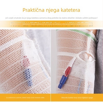 PICC rukav za kateter — mrežasti, prozračni pamukasti rukav, sterilno, dvostrano, zaštita rane