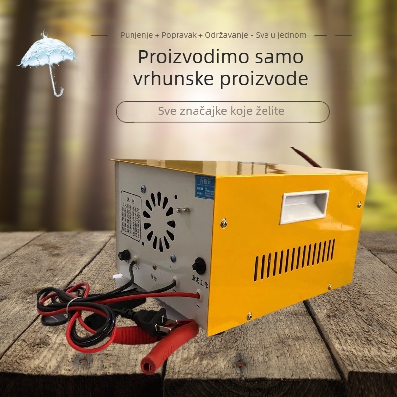 Punjač baterija automobila 12V-24V, univerzalni, čisti bakar, visoka snaga, za olovne baterije, ulaz 220V, izlaz 12-24V, struja punjenja 60A, CCC certifikat