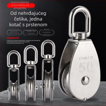 Nerđajući čelik 304: tračničko kolutić s dizalnim prstenom, jednostruko i dvostruko kolu, fiksni klip s rotirajućom univerzalom, vuča sajlom (15/20/25/32/50/75/100)