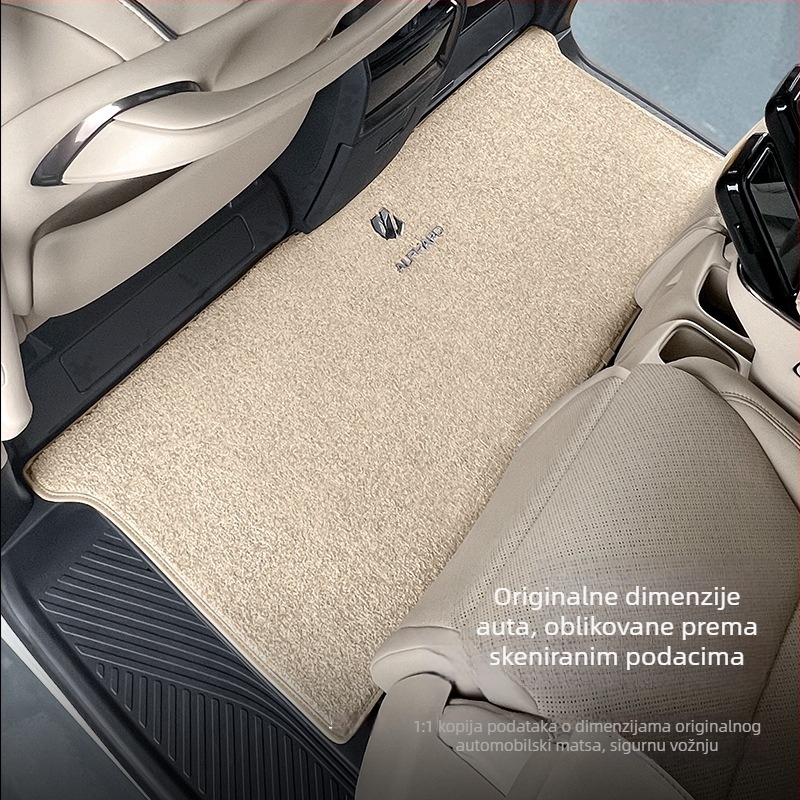 Podne prostirke za Alphard/Vellfire 40-serija srednji red — umjetni kašmir, debljina 1 cm, težina 1,5 kg, marka Jie Linmei, bez logotipa