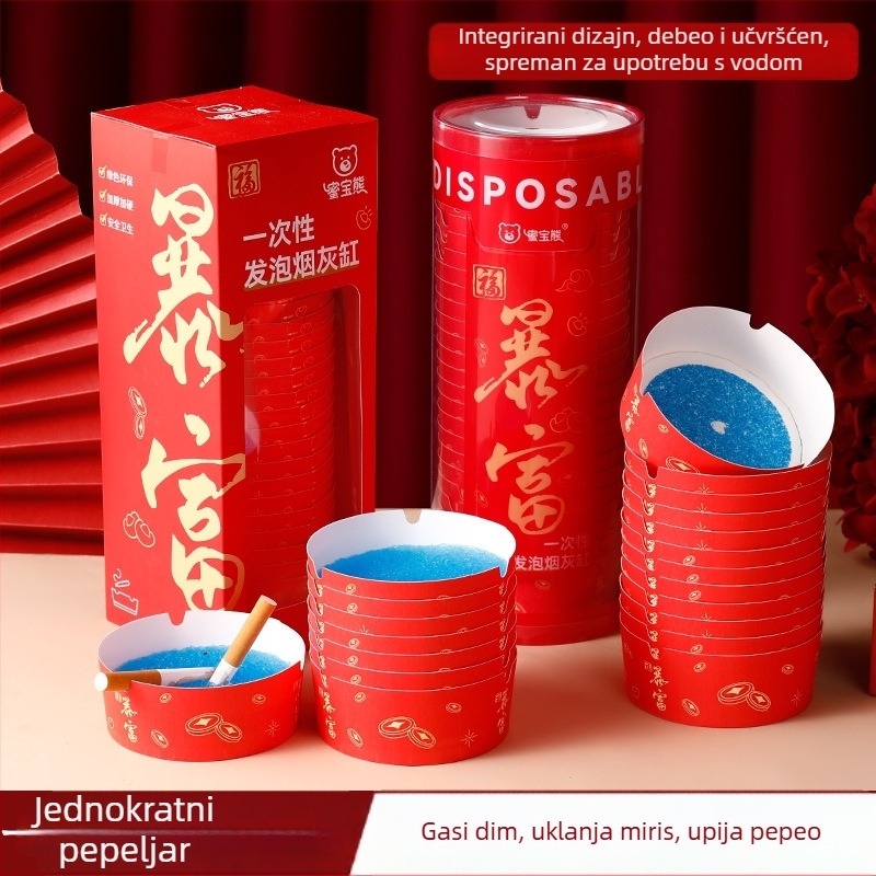 Jednokratni pepeljnjak sa shakerom, smola, američki minimalistički stil, Novogodišnje bogatstvo
