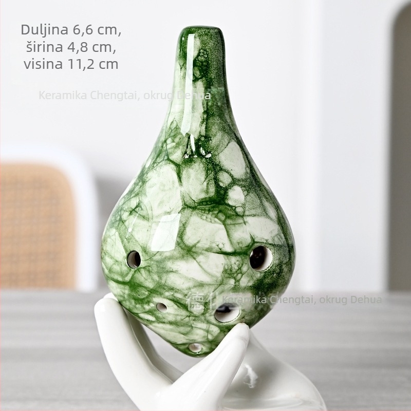 Keramička ocarina s pjenušastom glazurom, 6 rupa, modeli s dugim i kratkim ustima, od Chengtai Ceramics