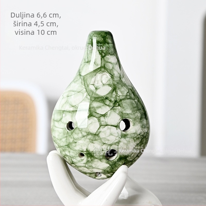 Keramička ocarina s pjenušastom glazurom, 6 rupa, modeli s dugim i kratkim ustima, od Chengtai Ceramics