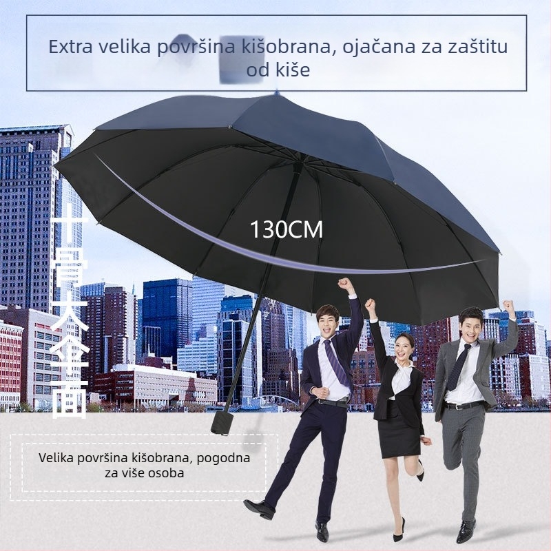 Kišobran - trostruko presavijeni minimalistički stil (10 rebara; ručno otvaranje; platno 170T; UPF>30; željezni okvir)