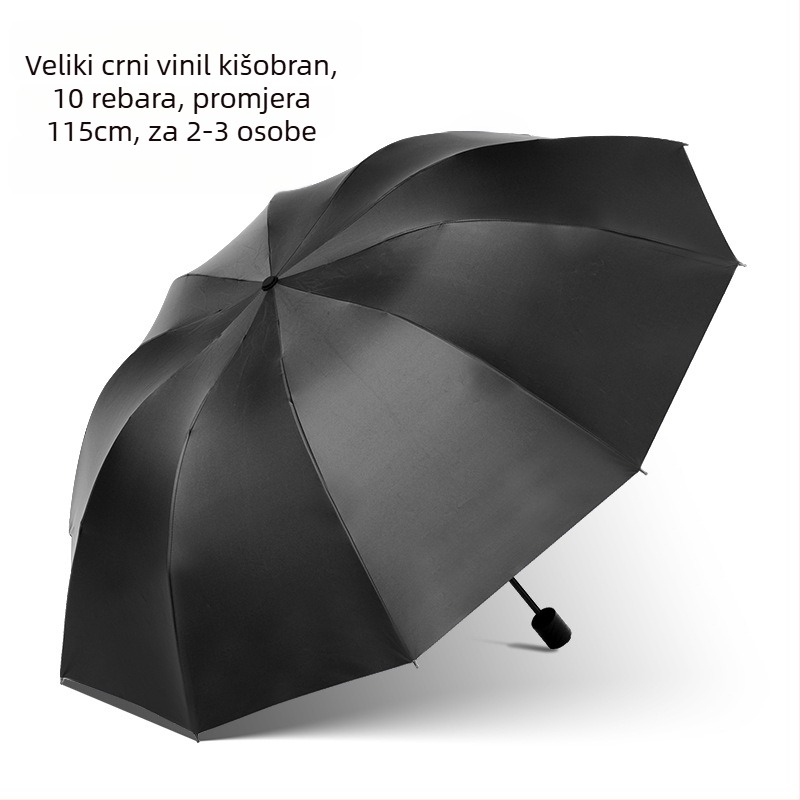 Kišobran - trostruko presavijeni minimalistički stil (10 rebara; ručno otvaranje; platno 170T; UPF>30; željezni okvir)