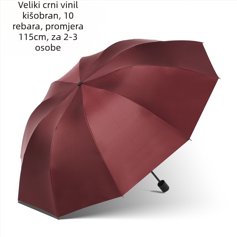Kišobran - trostruko presavijeni minimalistički stil (10 rebara; ručno otvaranje; platno 170T; UPF>30; željezni okvir)