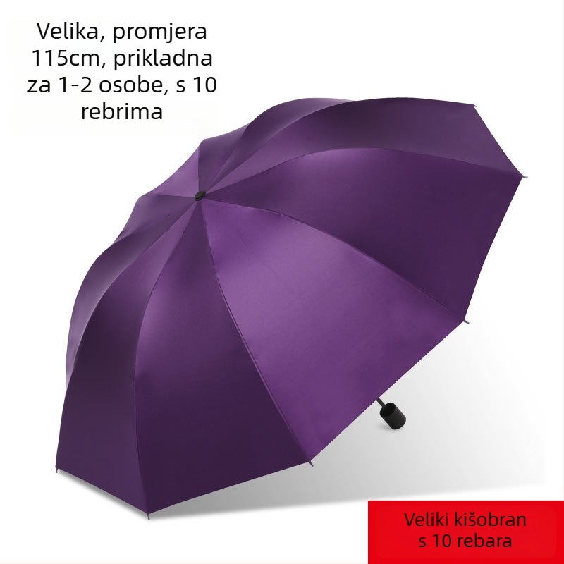 Kišobran - trostruko presavijeni minimalistički stil (10 rebara; ručno otvaranje; platno 170T; UPF>30; željezni okvir)